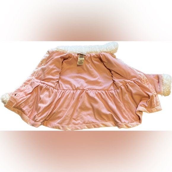 NWT Pink Coat - 24M - Adorable Gray Bows Fuzzy Collar - Bundle Up in Style! 🎀✨" - Picture 5 of 11